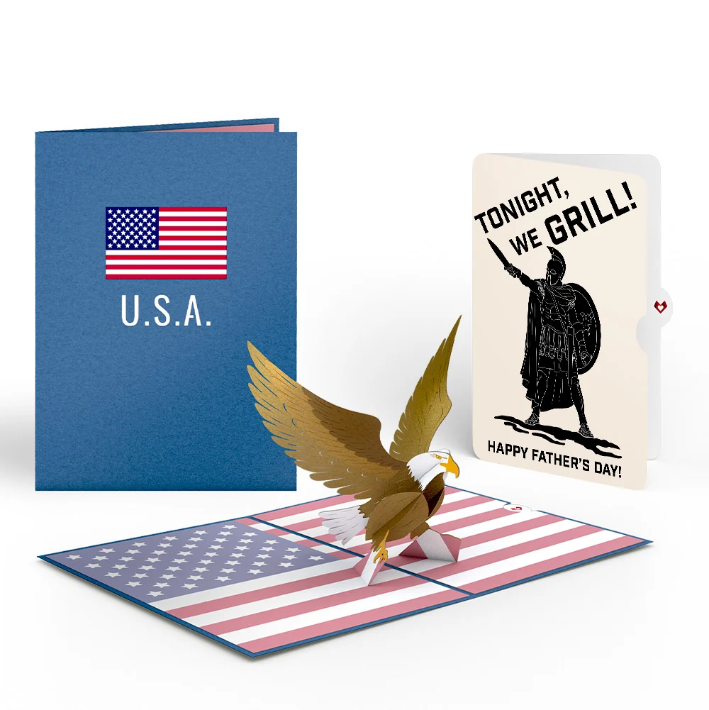 Lovepop Patriotic Eagle Father's Day Pop-Up Card and Spartan Grilling Sentiment Set