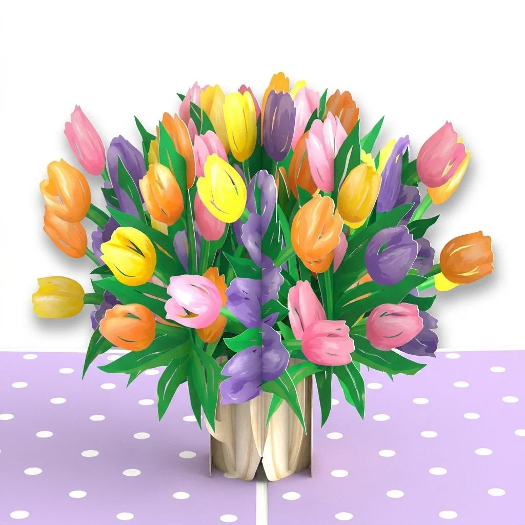 Lovepop Timeless Tulips Birthday Pop-Up Card and Floral Everyone Staring Sentiment Set - Image 3