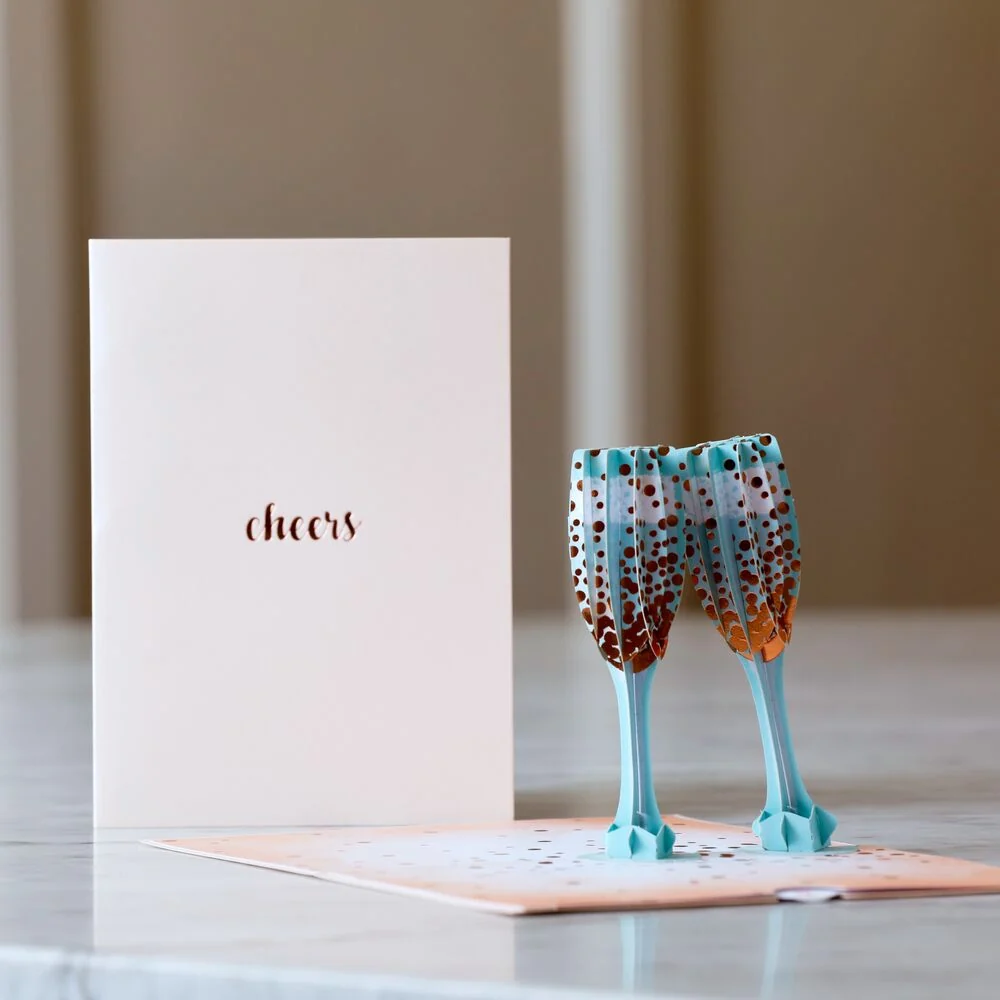 Lovepop Champagne Toast Pop-Up Card Glass
