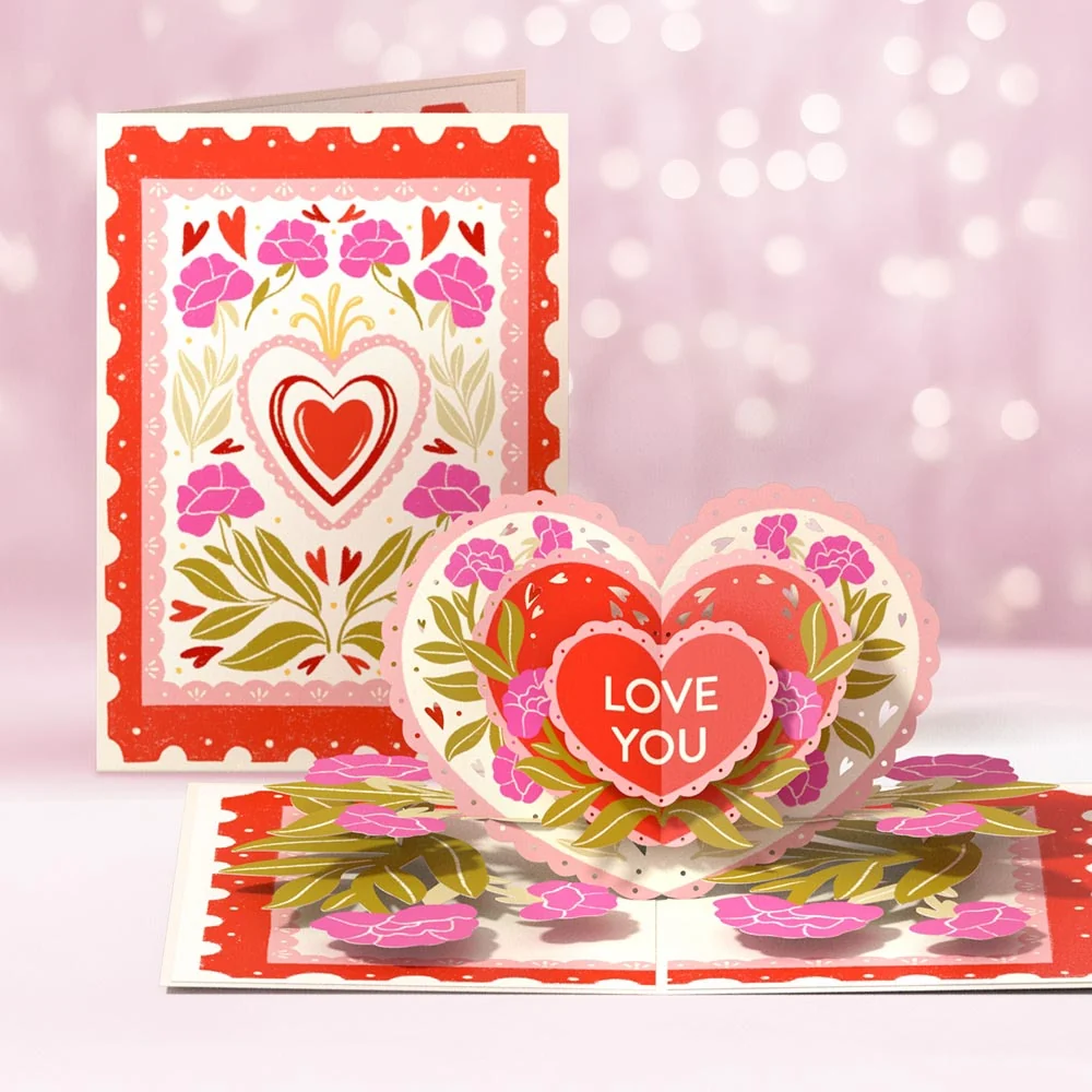 Lovepop Vintage Floral Love You Heart Pop-Up Card