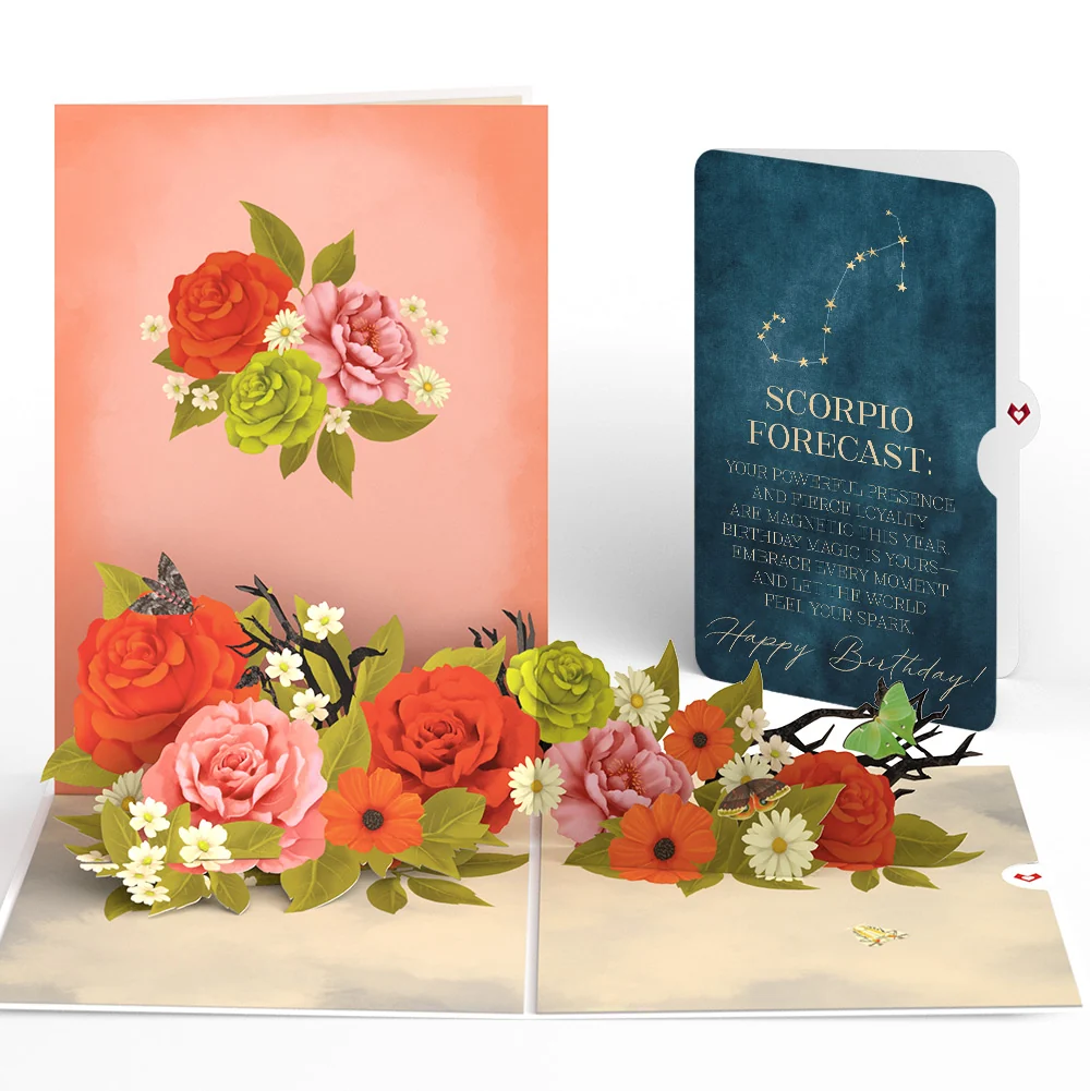 Lovepop Midnight Florals Birthday Pop-Up Card and Scorpio Zodiac Sentiment Set