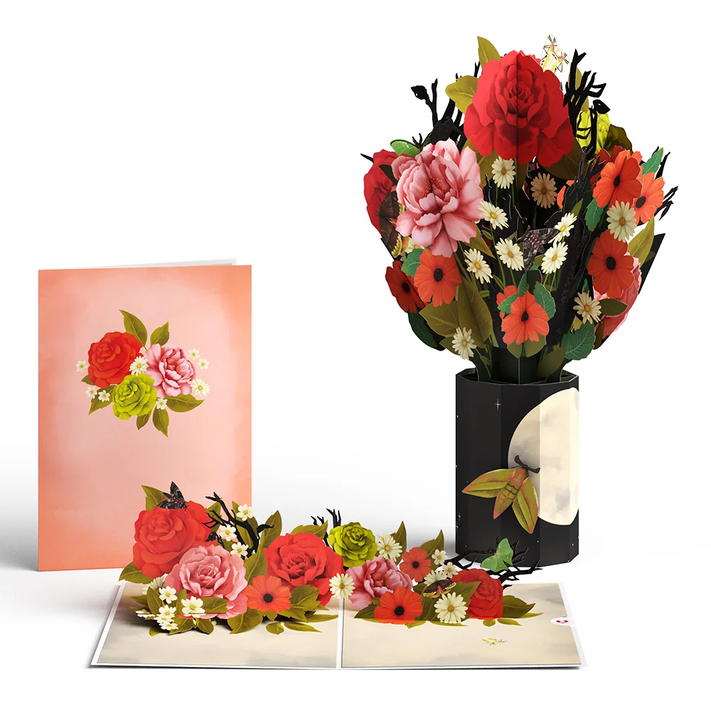 Lovepop Midnight Florals Pop-Up Card & Bouquet Bundle
