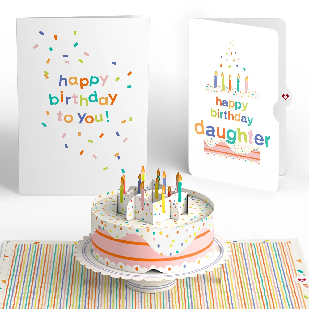 Lovepop Happy Birthday to You! Confetti Cake Pop-Up Card and Sentiment Set for Daughter Candle
