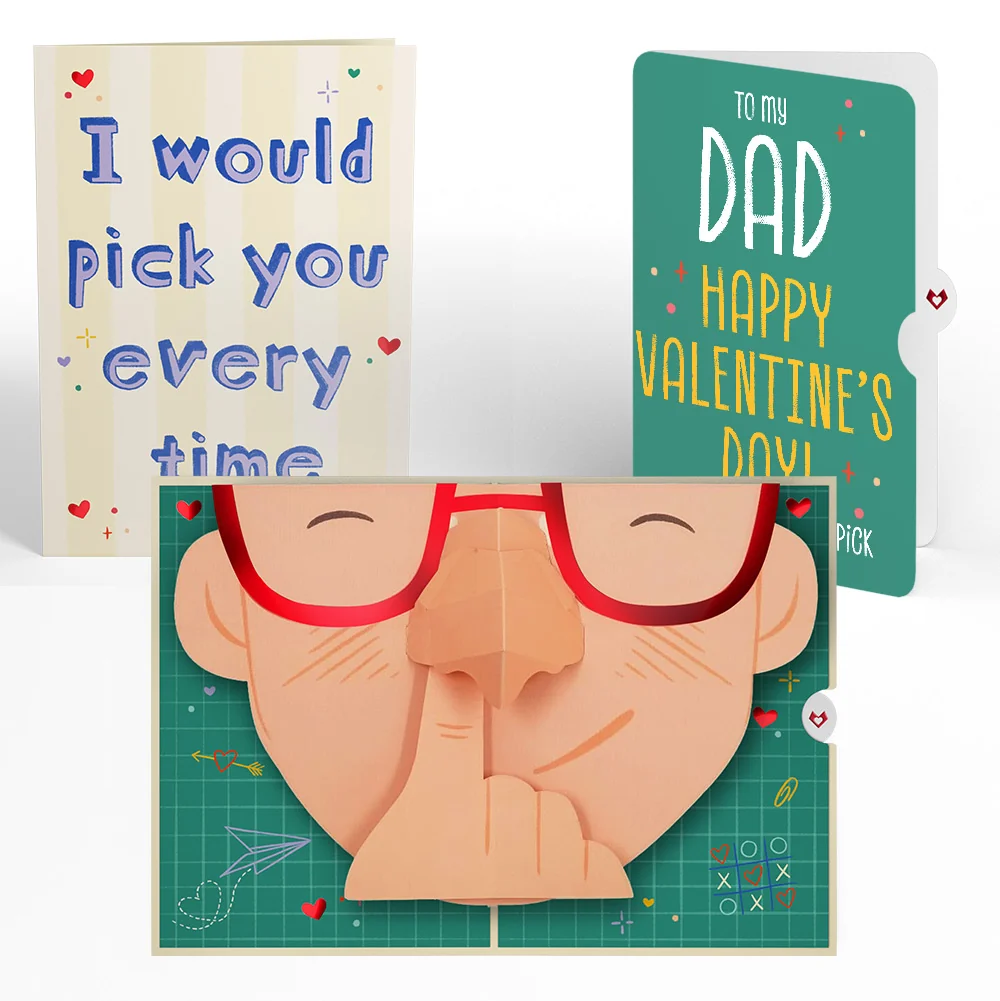 Lovepop Pick You Every Time Valentine Pop-Up Card and Sentiment Set for Dad Glass