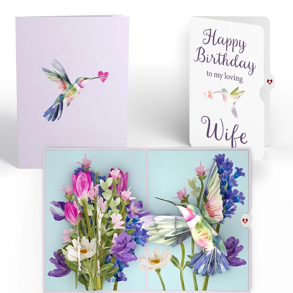 Lovepop Love in Bloom Hummingbird Birthday Pop-Up Card and Sentiment Set for Wife