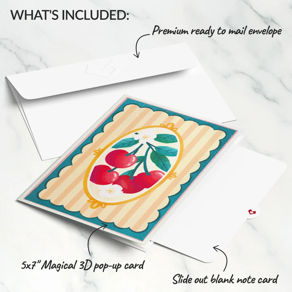 Lovepop Fresh-Picked Cherries Pop-Up Card Cream - Image 5