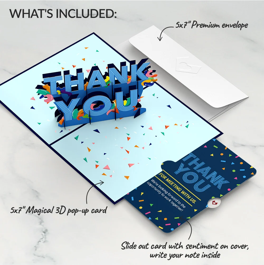 Lovepop Thank You Confetti Pop-Up Card and Great Connecting With You Sentiment Set - Image 2
