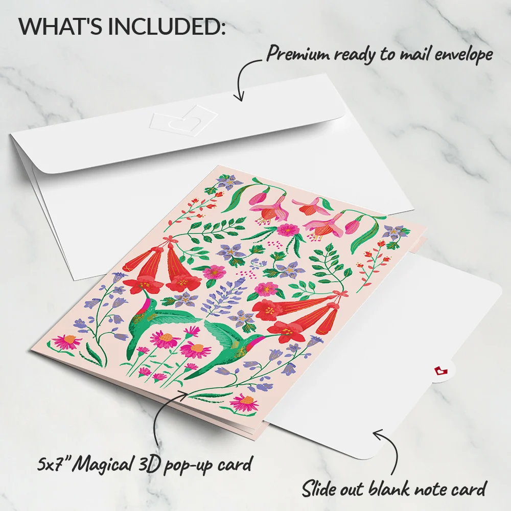 Lovepop Whimsical Hummingbird Pop-Up Card - Image 5
