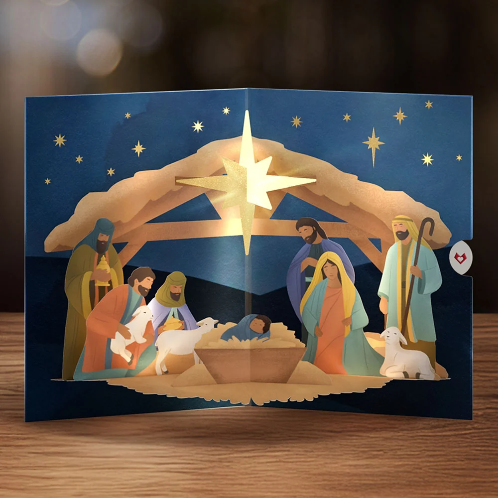 Lovepop Oh Holy Night Nativity Light-Up Pop-Up Card - Image 2