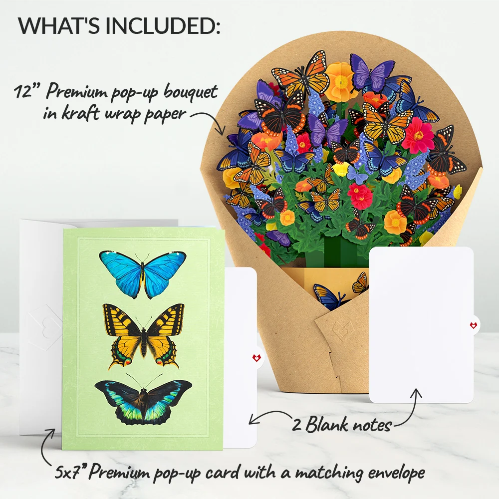 Lovepop Brilliant Butterfly Pop-Up Card and Bouquet Bundle - Image 2