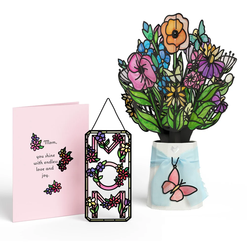 Lovepop Floral Mom Suncatcher Card & Bouquet Bundle