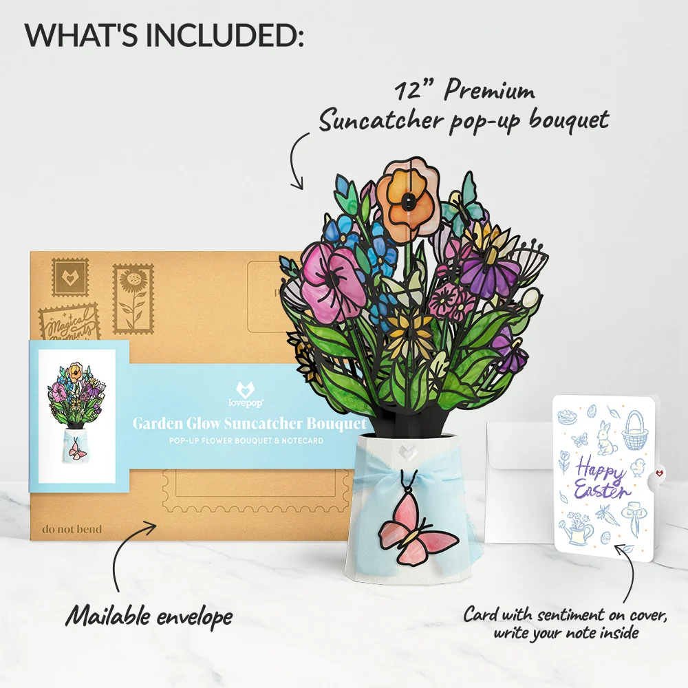 Lovepop Garden Glow Easter Suncatcher Bouquet and Sentiment Set Glass - Image 2