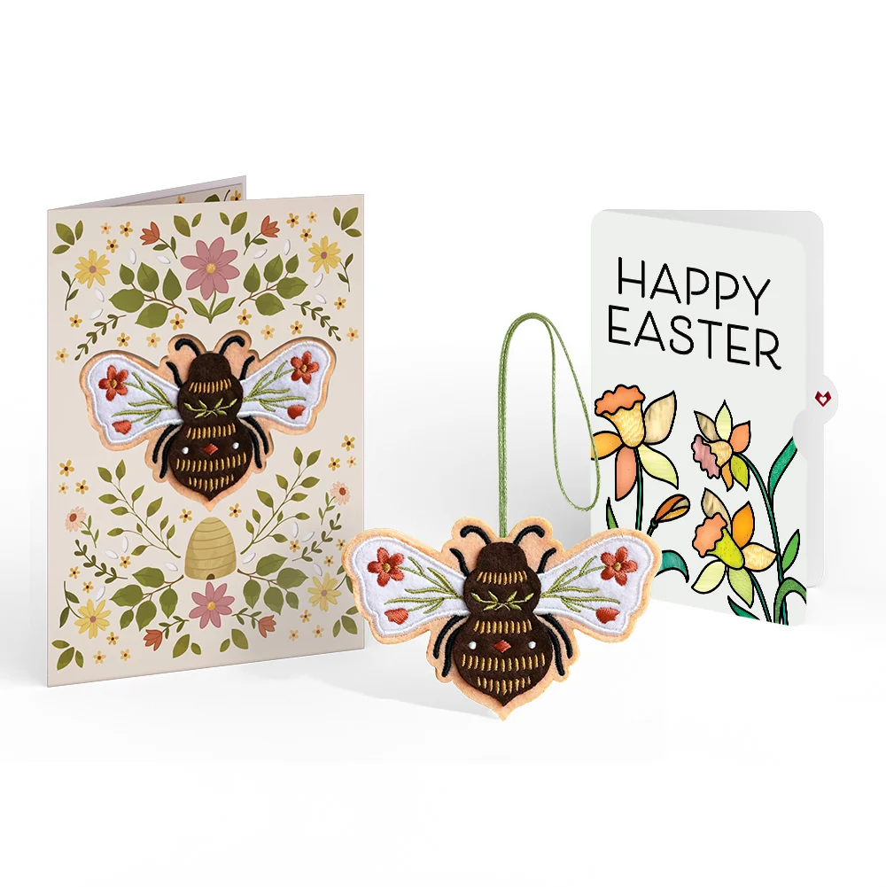 Lovepop Botanical Bee Easter Heartfelt Charm Card and Sentiment Set Bag