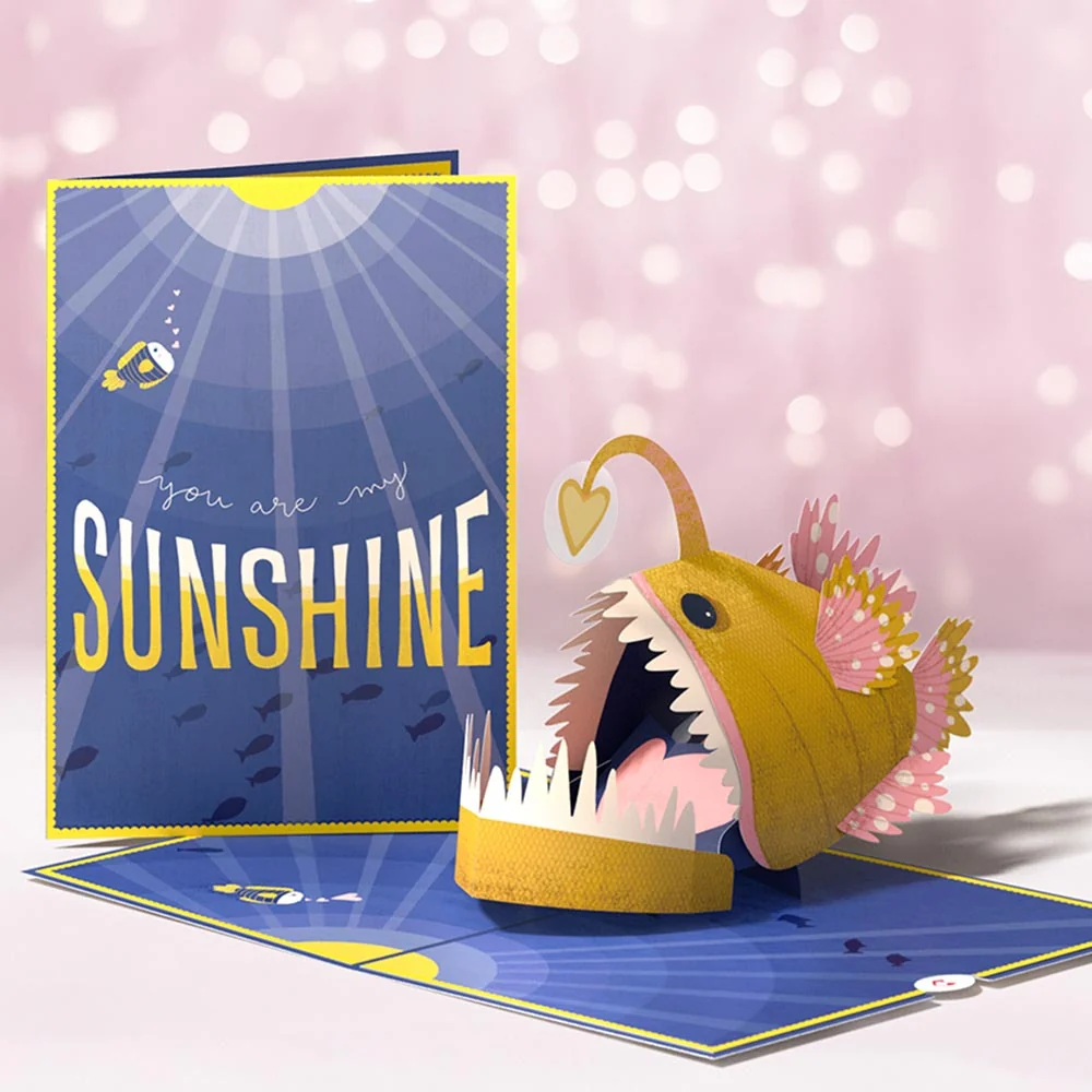 Lovepop You Are My Sunshine Anglerfish Pop-Up Card