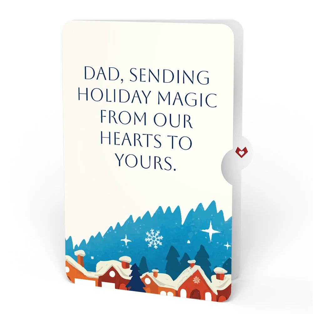 Lovepop Night Sky Santa Sleigh Christmas Pop-Up Card and Snow Village Sentiment Set for Dad Cream - Image 4
