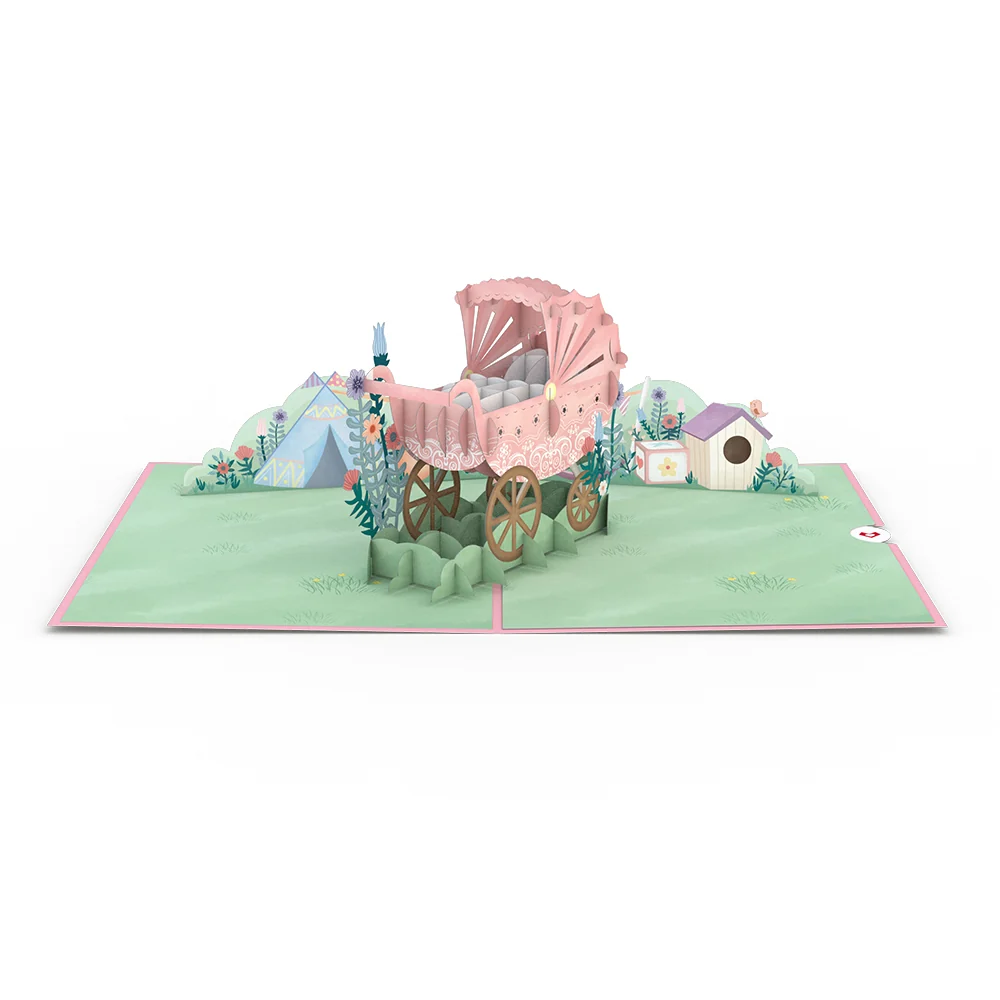 Lovepop Pink Baby Carriage Pop-Up Card Toy - Image 3