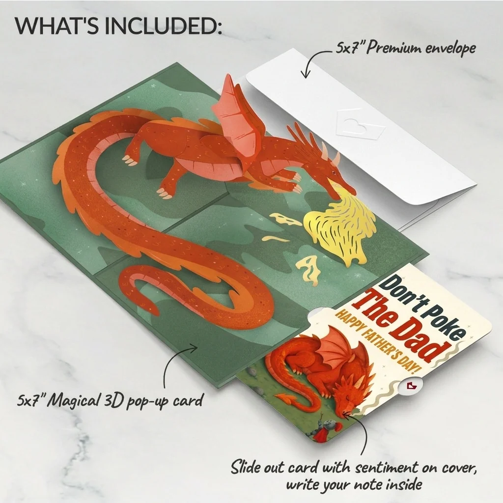 Lovepop Fire-Breathing Dragon Father's Day Pop-Up Card and Sentiment Set for Dad - Image 2