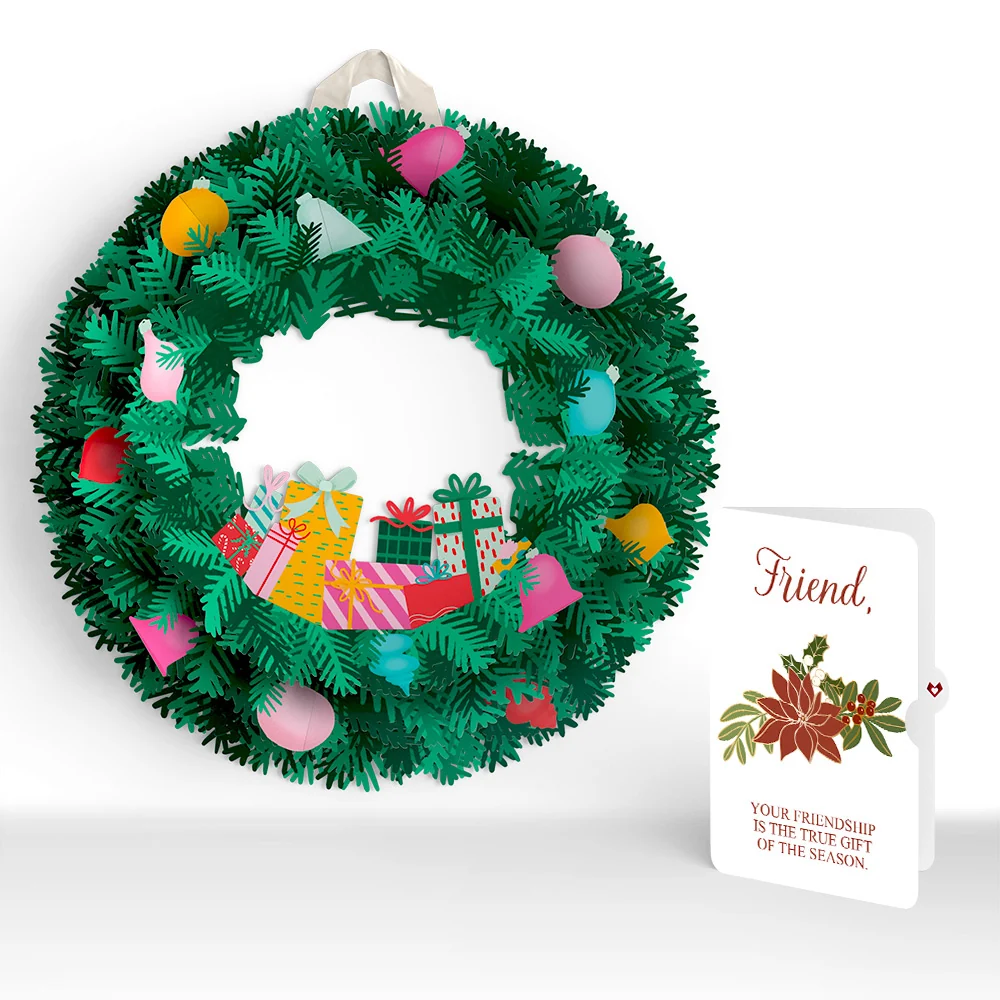 Lovepop Christmas Joy Wreath and Poinsettia Sentiment Set for Friend