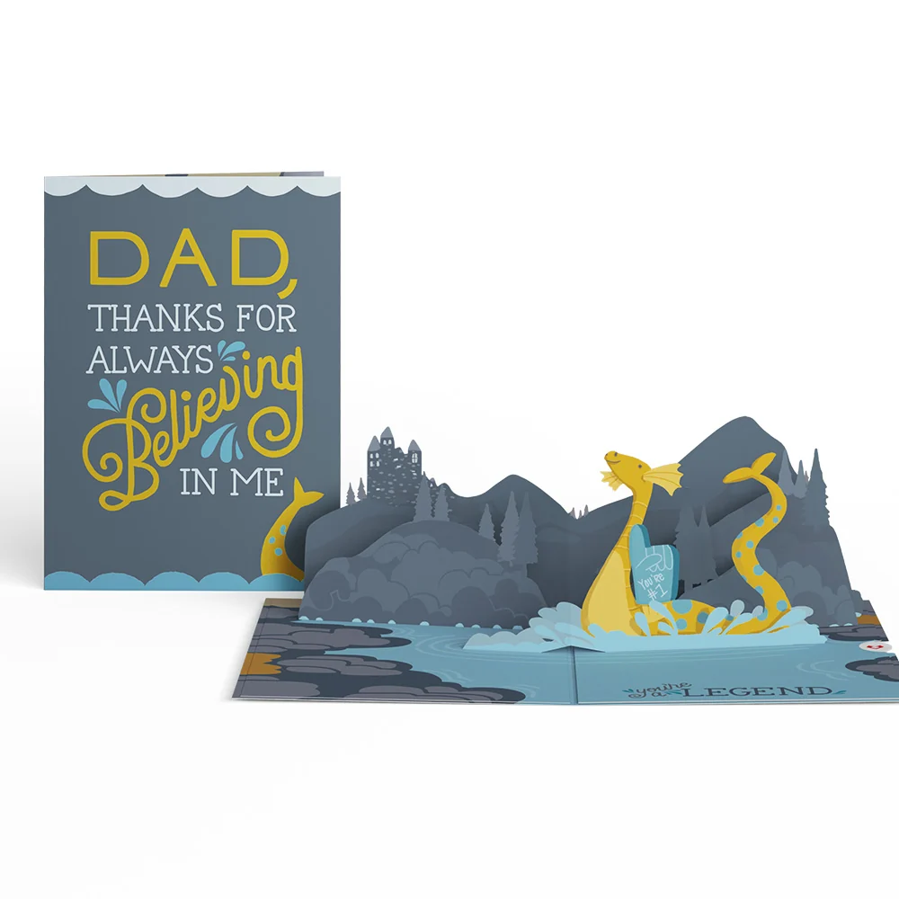 Lovepop Dad You're a Legend Loch Ness Monster Pop-Up Card