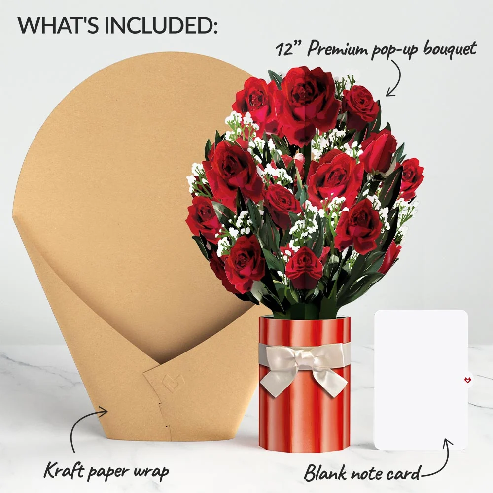 Lovepop Romantic Red Roses Bouquet - Image 5