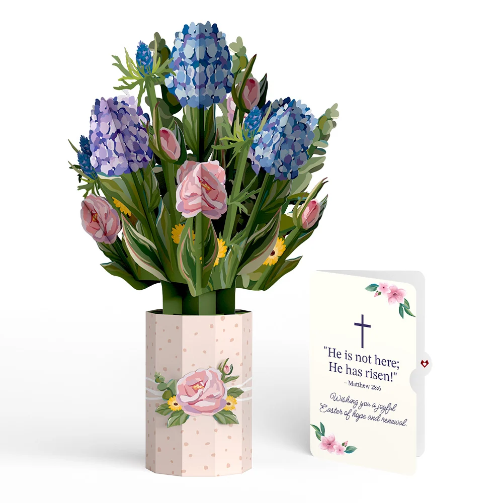 Lovepop Hydrangea Easter Bouquet and Sentiment Set Vase