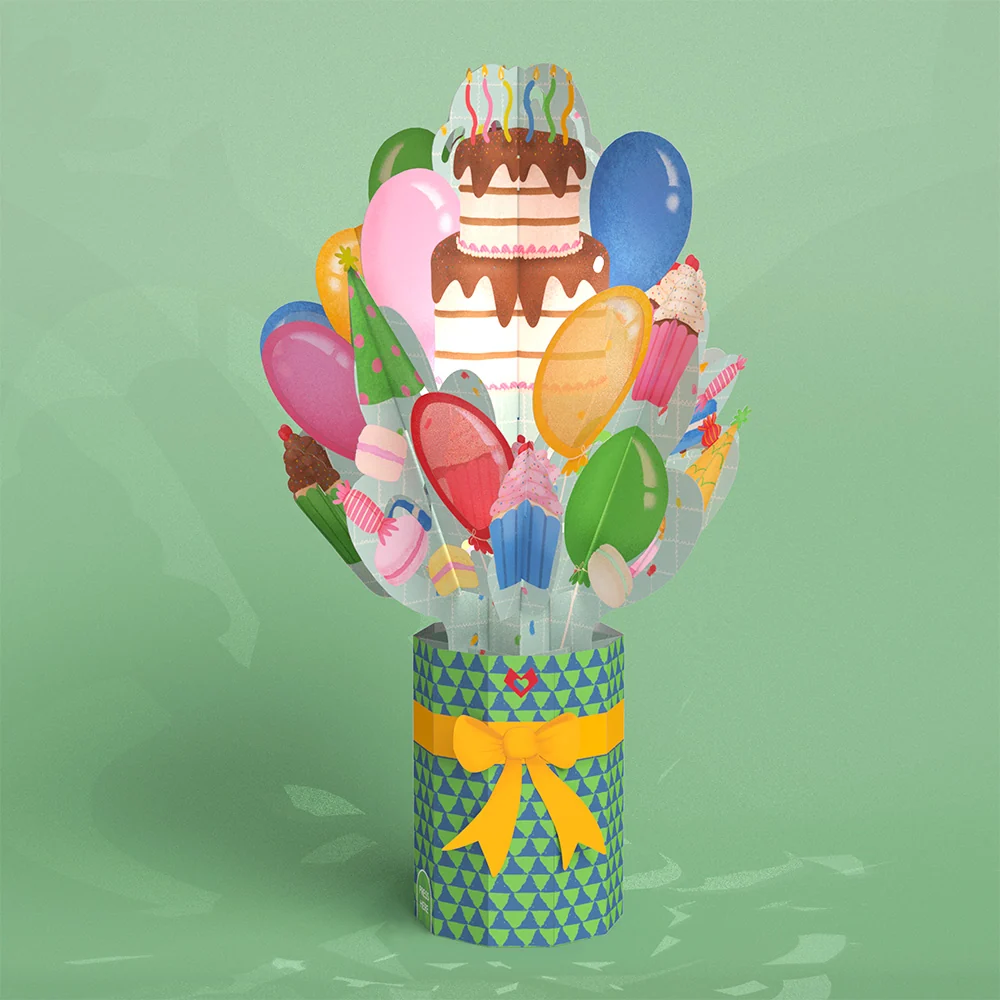 Lovepop Too Many Candles Birthday Music and Lights Pop-Up Card & Bouquet Bundle - Image 5