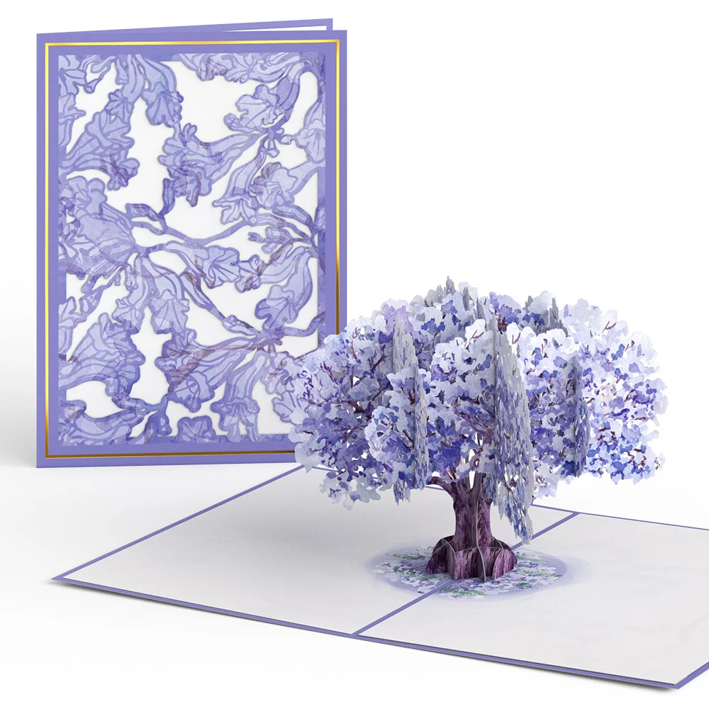 Lovepop Watercolor Jacaranda Tree Pop-Up Card