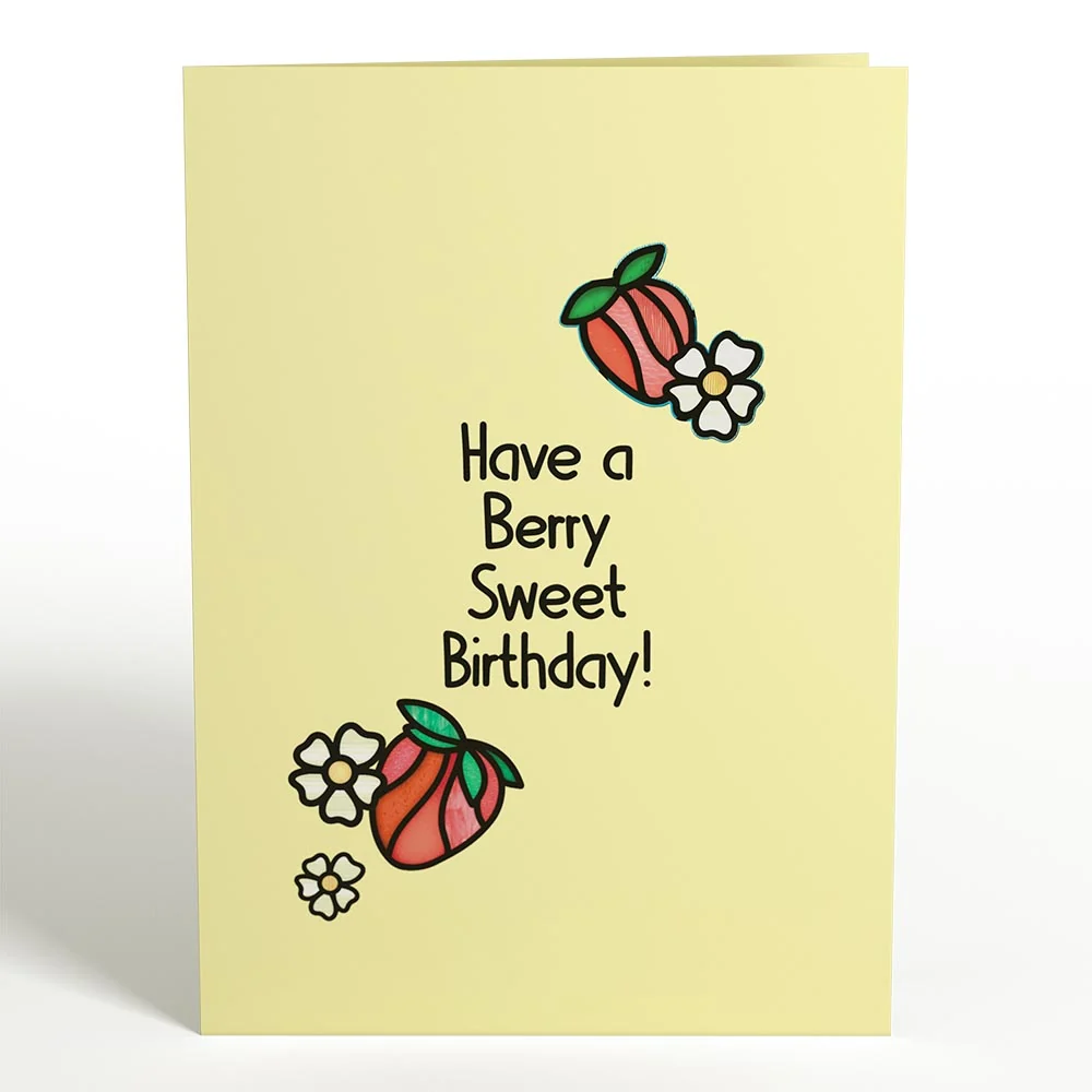 Lovepop Berry Sweet Birthday Suncatcher Card & Pop-Up Bouquet Bundle - Image 6