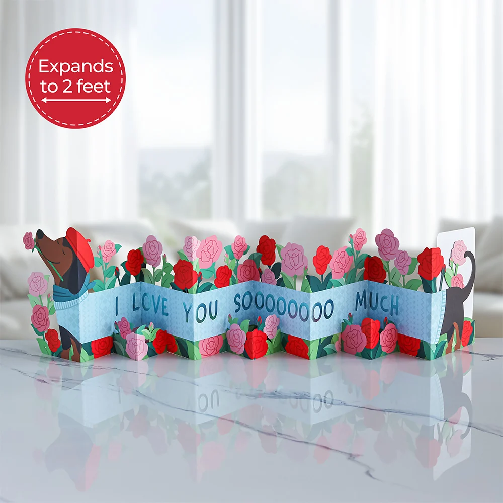 Lovepop Love You So Much Dog Loooooong Card (Expands to 2 feet)