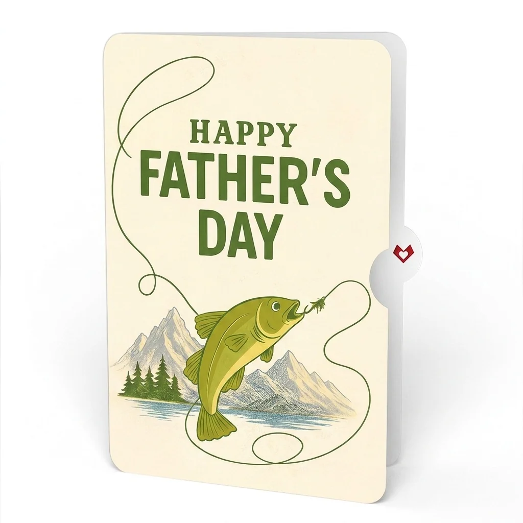 Lovepop Cod Plaque Father's Day Pop-Up Card and Sentiment Set Cream - Image 4