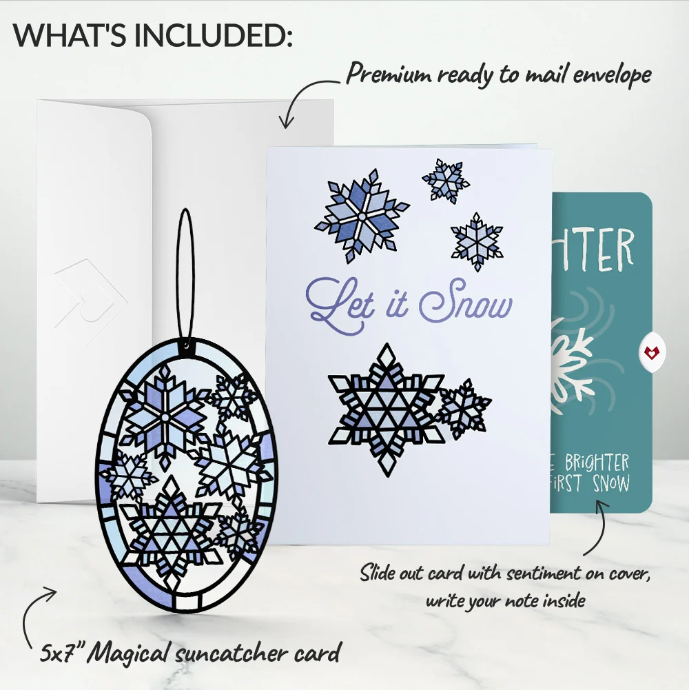 Lovepop Let It Snow Snowflakes Winter Suncatcher Card and Sentiment Set for Daughter Glass - Image 2