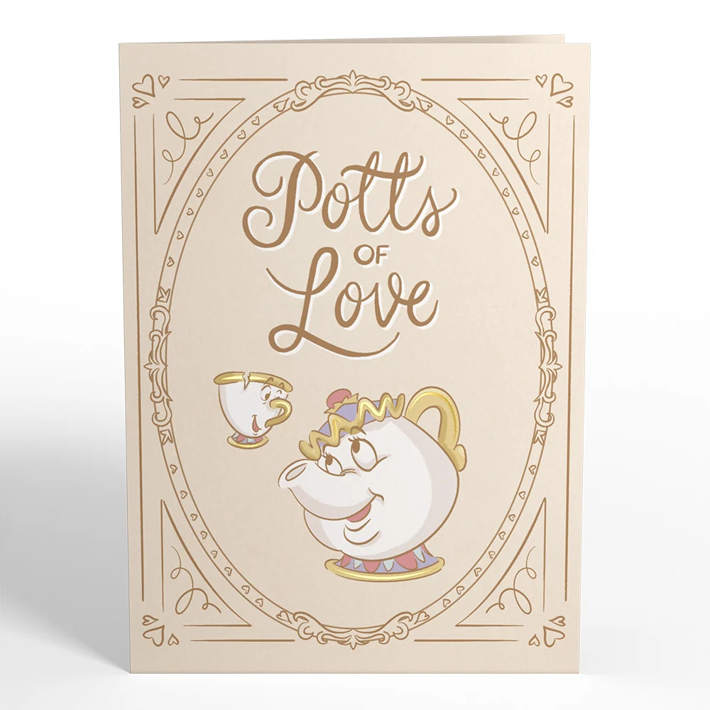 Lovepop Disney's Beauty and the Beast Potts of Love Pop-Up Card Cream - Image 4