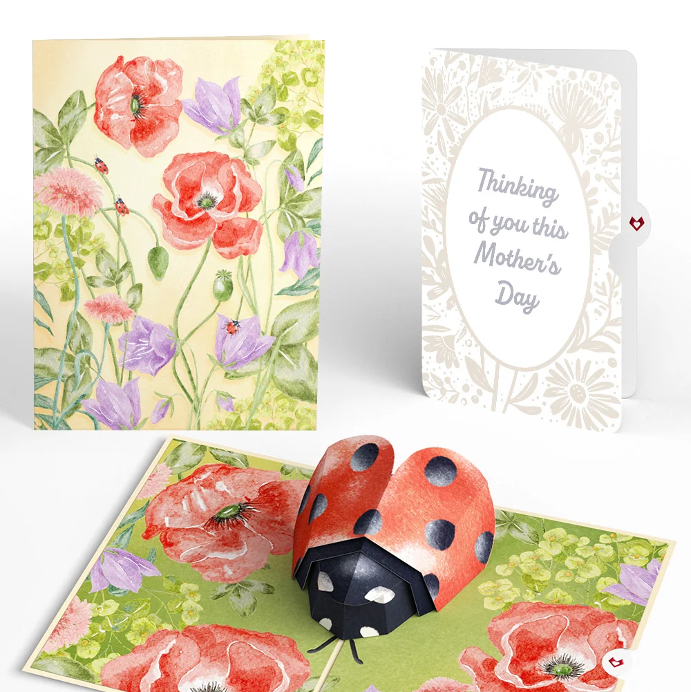 Lovepop Lovely Ladybug Mother’s Day Pop-Up Card and Sentiment Set for Mom Cream