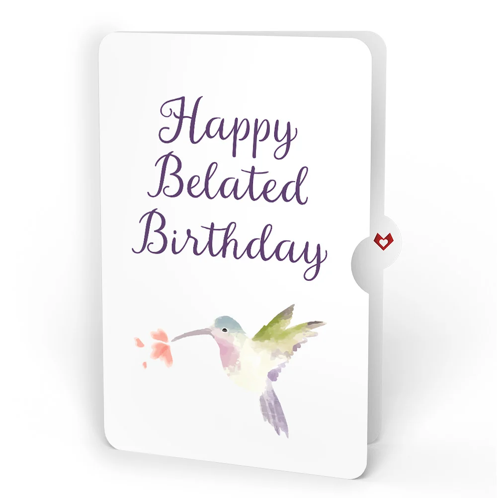 Lovepop Lupine Hummingbird Belated Birthday Pop-Up Card and Sentiment Set - Image 4