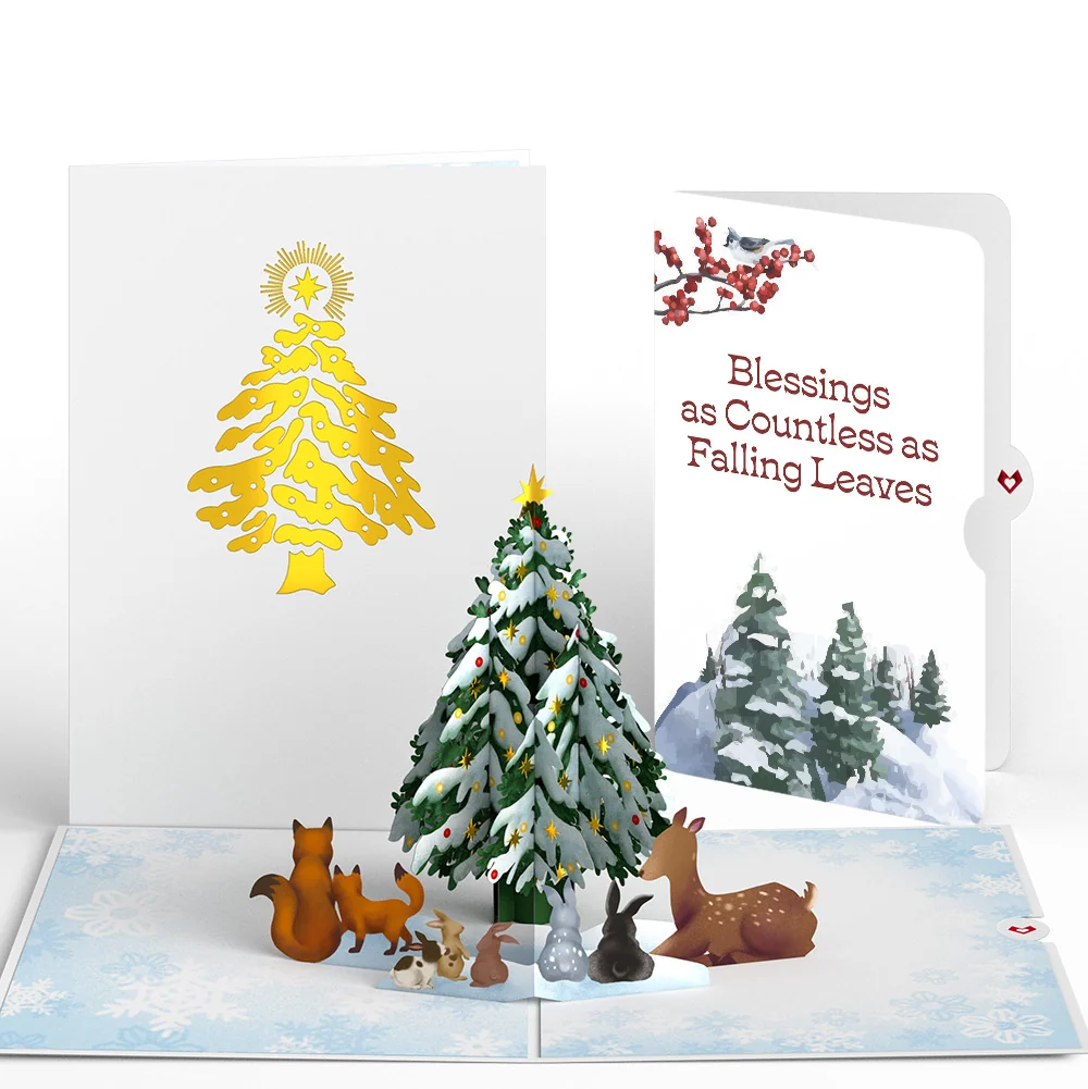 Lovepop Woodland White Christmas Pop-Up Card and Countless Blessings Sentiment Set