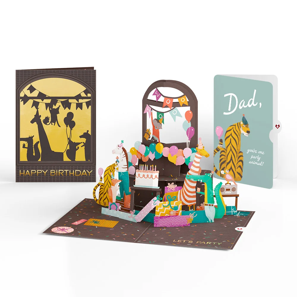 Lovepop Party Animals Birthday Pop-Up Card and Sentiment Set for Dad