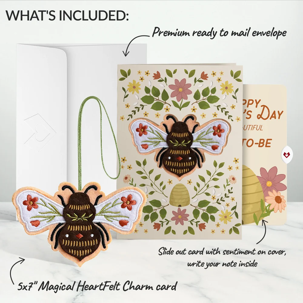 Lovepop Botanical Bee Mother’s Day HeartFelt Charm Card and Sentiment Set for Mom-to-be - Image 2