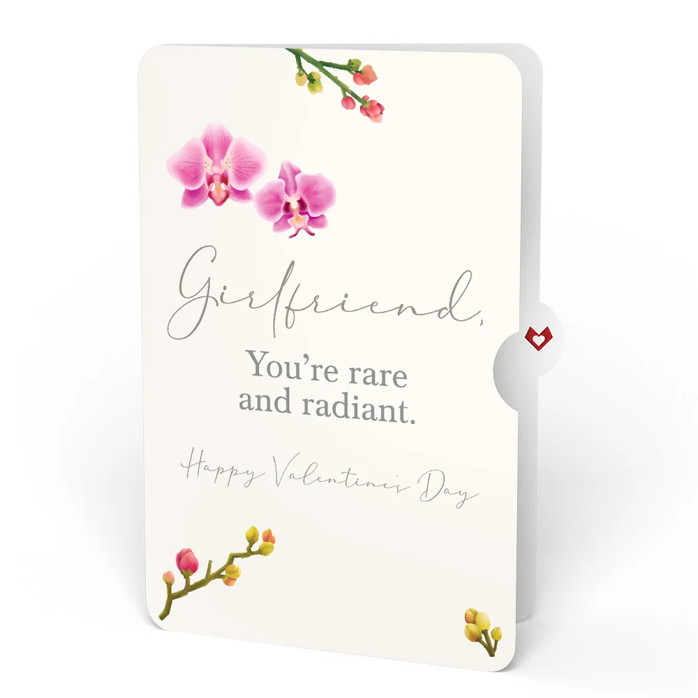 Lovepop Watercolor Orchid Valentine Pop-Up Card and Sentiment Set for Girlfriend - Image 4