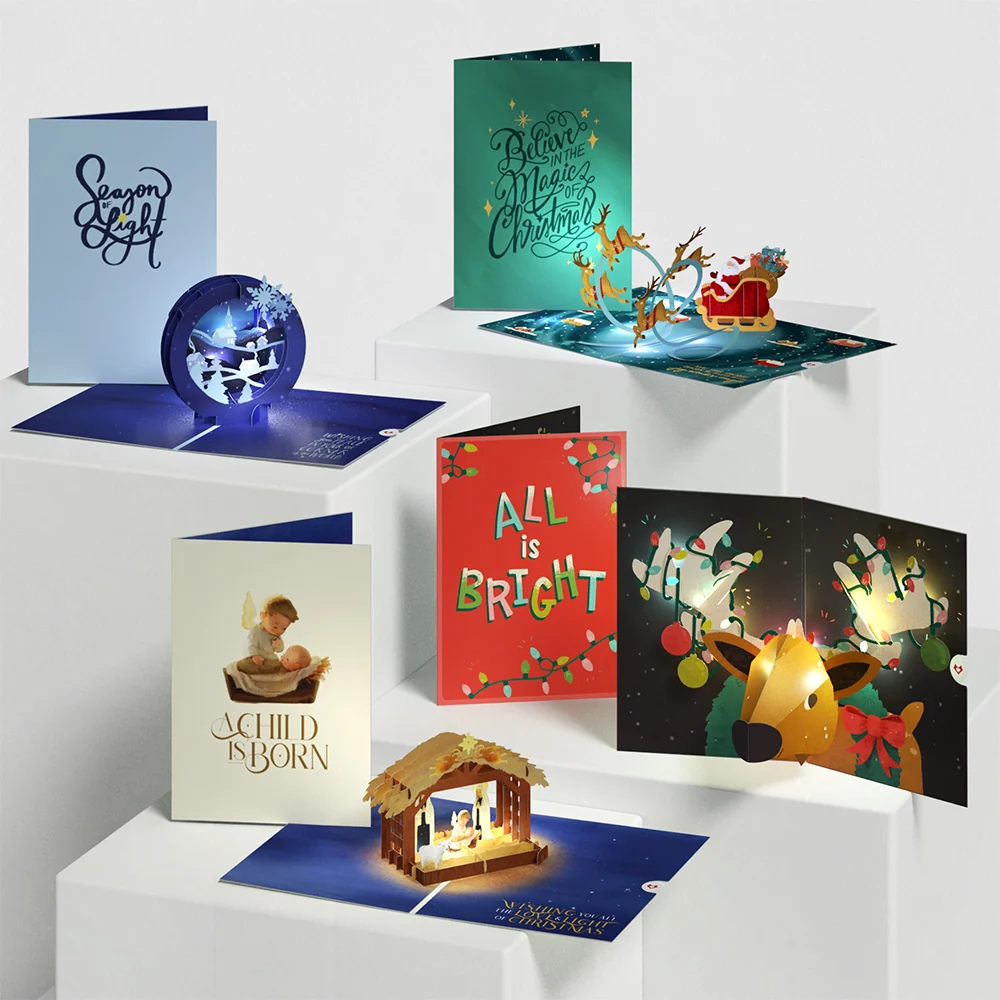 Lovepop Holiday Light-Up Card 4-Pack