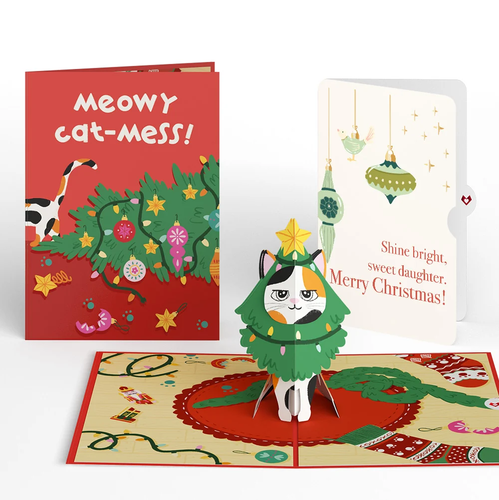 Lovepop Meowy Cat-mess Christmas Pop-Up Card and Sentiment Set for Daughter