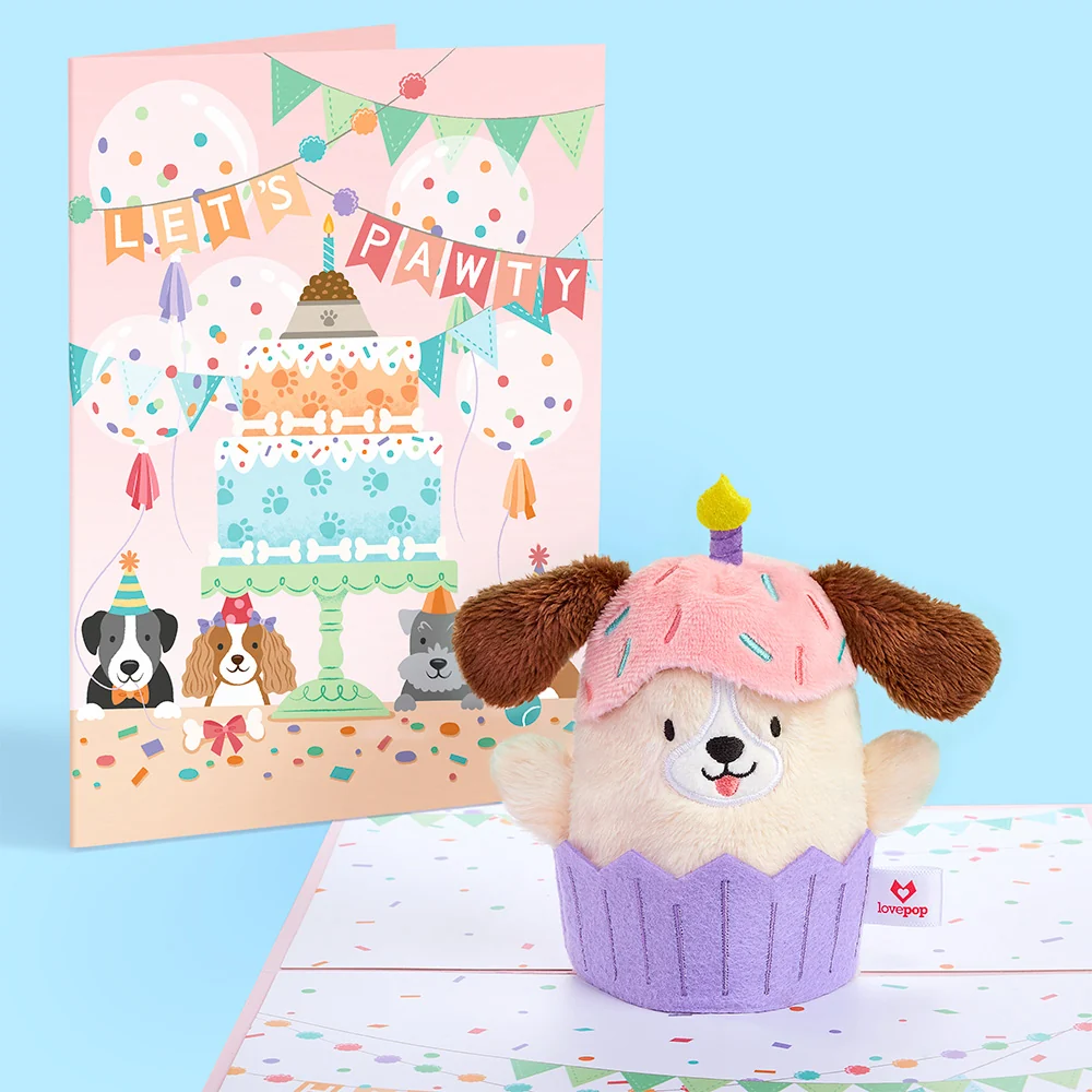 Lovepop 'Let's Pawty' Birthday Dog Plushpop Card