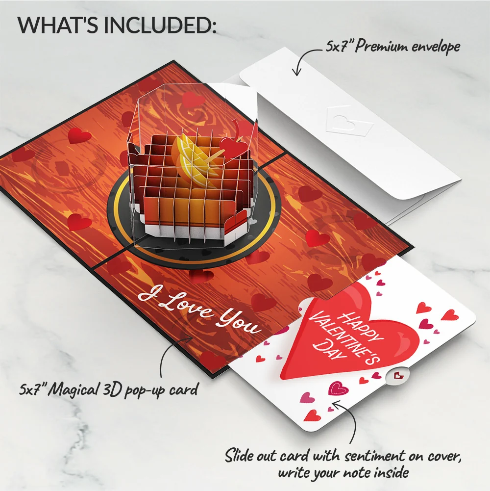 Lovepop Old Fashioned Love Valentine Pop-Up Card and Big Sweet Heart Sentiment Set Glass - Image 2