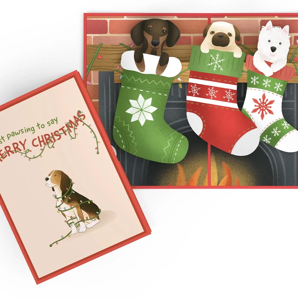 Lovepop Christmas Dog Stockings Pop-Up Card
