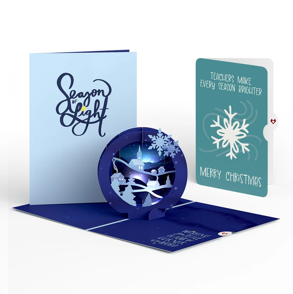 Lovepop Season of Light Winter Village Light-Up Pop-Up Card and Sentiment Set for Teacher