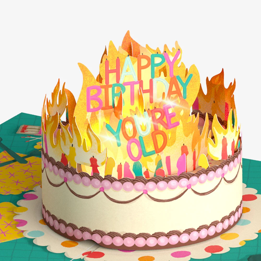 Lovepop Too Many Candles Birthday Music and Lights Pop-Up Card and Sentiment Set for Grandfather - Image 3