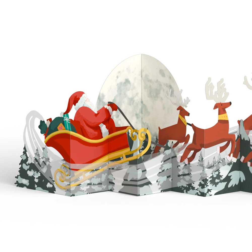 Lovepop Christmas Sleigh Ride Loooooong Card (Expands to 2 feet) and Beach Santa Sentiment Set - Image 3