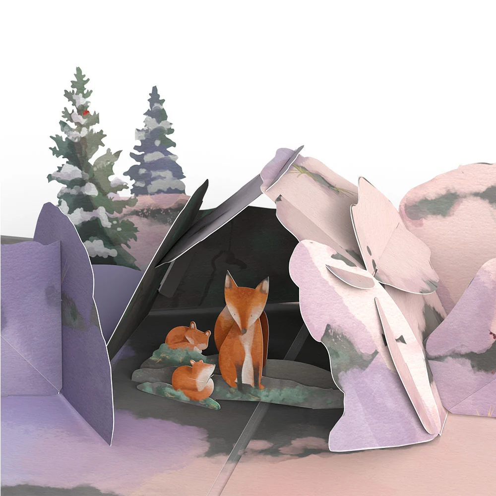 Lovepop Winter Fox Peaceful Holiday Pop-Up Card - Image 3