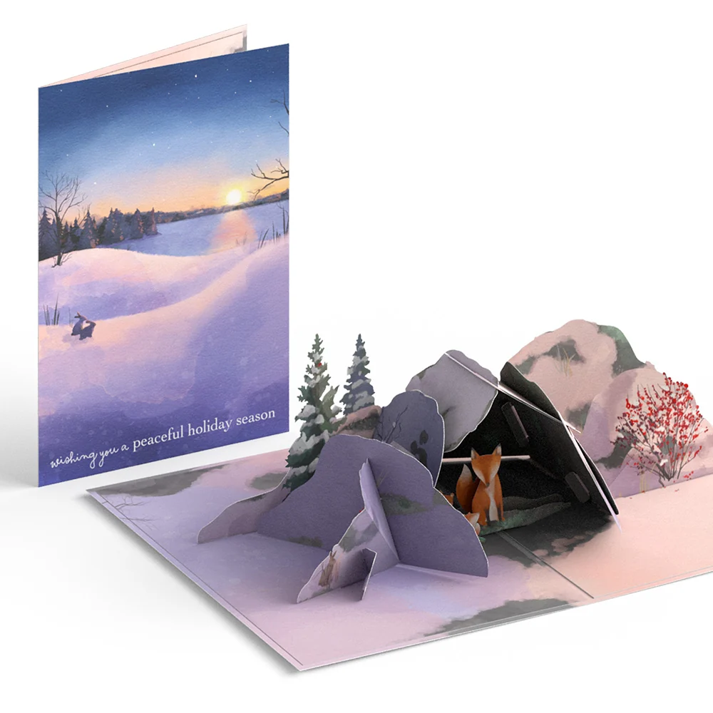 Lovepop Winter Fox Peaceful Holiday Pop-Up Card