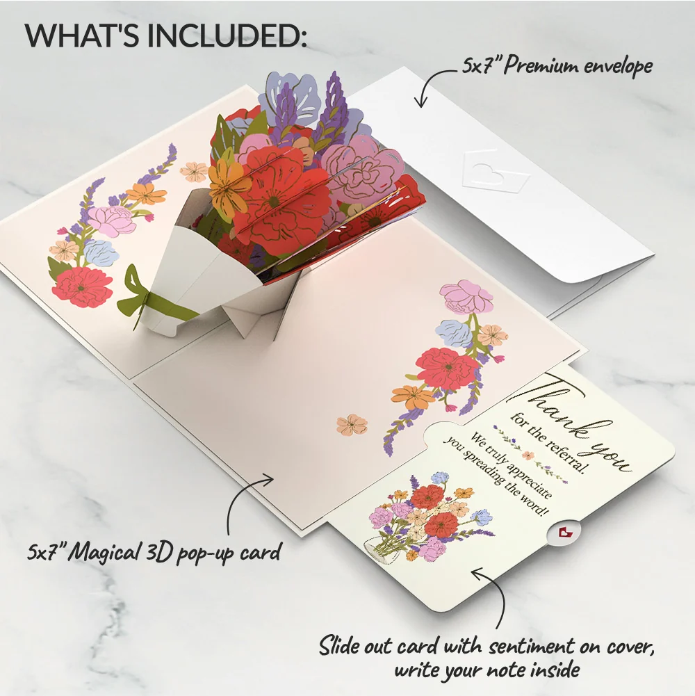 Lovepop Thanks a Bunch Bouquet Appreciation Pop-Up Card and Spreading the Word Sentiment Set Vase - Image 2