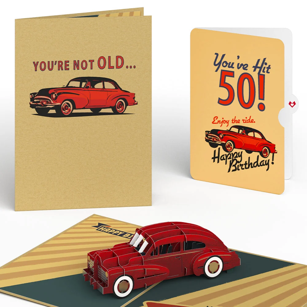 Lovepop Classic Car 50th Birthday Pop-Up Card and Sentiment Set
